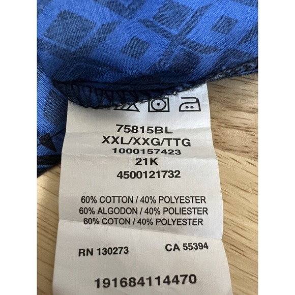 Wrangler Authentic Western Shirt Men's Size XXL Blue Black Pearl Snap Geometric - Picture 5 of 7